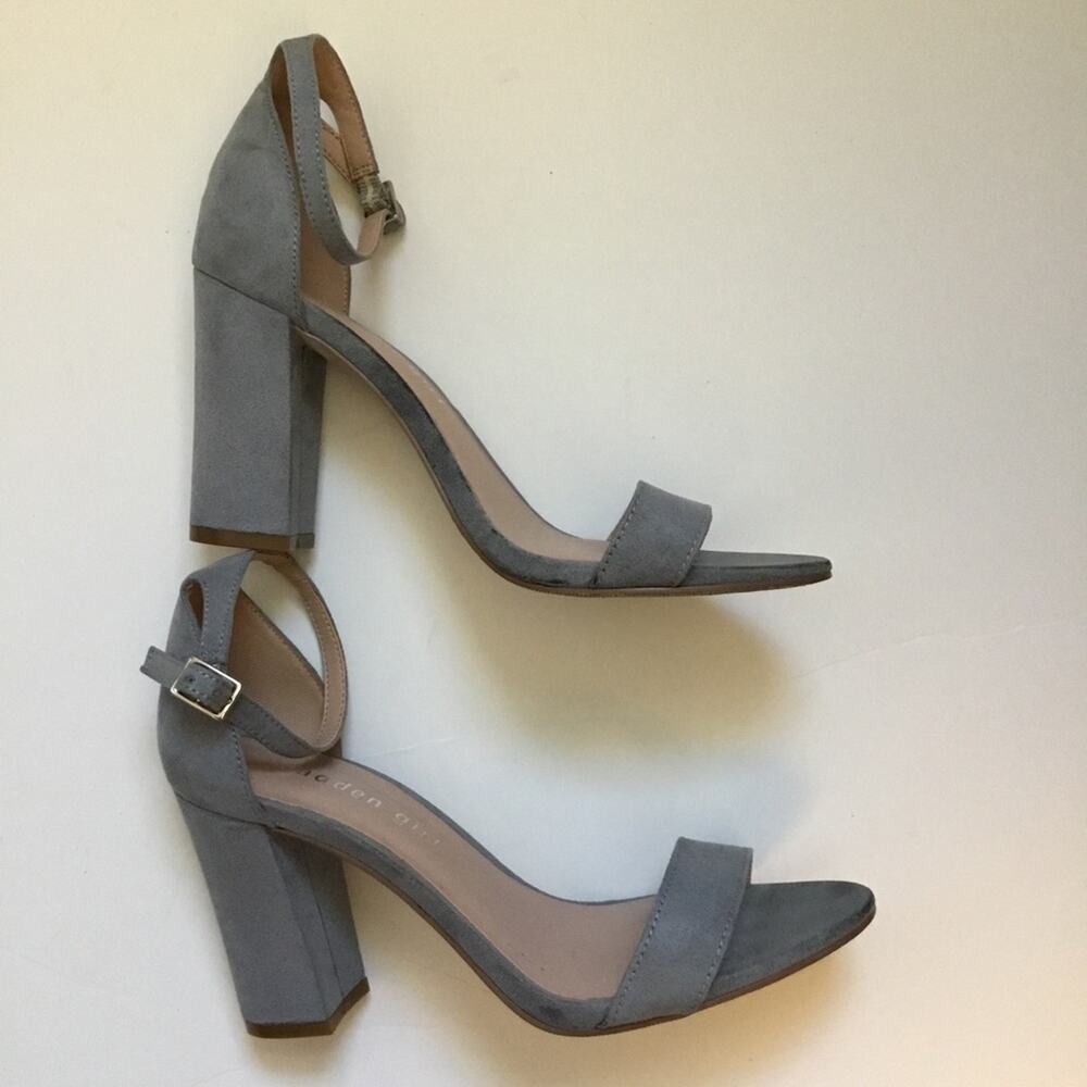 Madden Girl Blue-Gray Suede High Heels - Picture 7 of 12